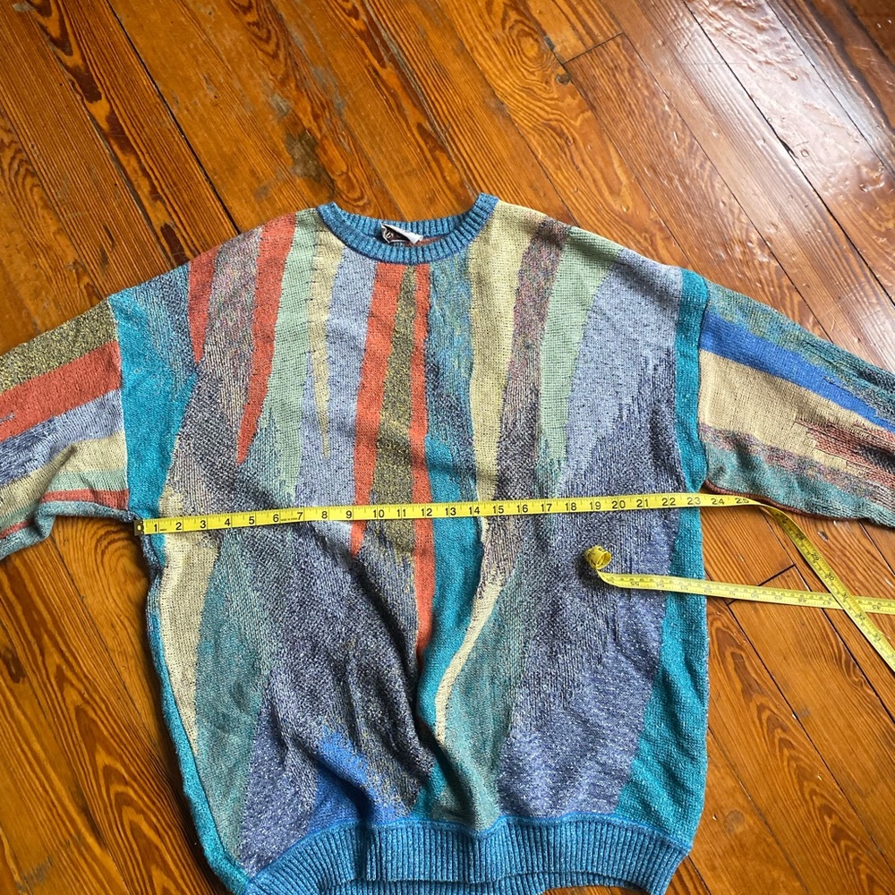 Multicolor Abstract Pattern Sweater - Vibrant Blu… - image 2
